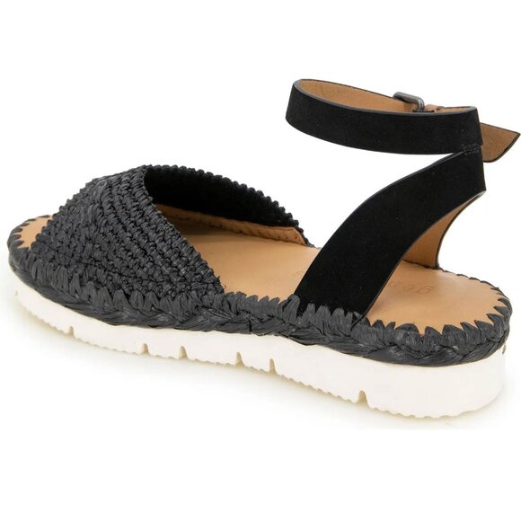 Gentle Souls Lucille Raffia Platform Sandals Flat Size 8 Black Comfort NEW - Picture 4 of 14